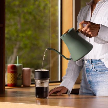 Tetera Stagg EKG PRO Smoke Green con Mango Madera con control de temperatura (220v)